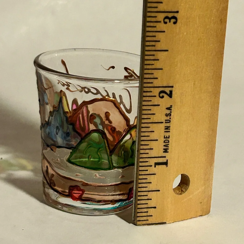 Ecuador Folk Art Hand Painted Colorful‎ Shot Glass Drinking